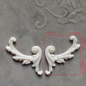 Furniture decorative furniture scrolls pair (2pcs) resin castings moldings furniture overlays Furniture appliques