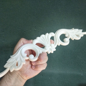 Vintage ornate furniture pediment onlay 13.77 x 2.75 inch, furniture appliques, furniture makeover, antique moldings