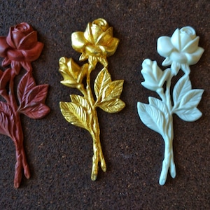 Rose resin molding, golden flowers, furniture appliques, wall pediments, decorative flowers