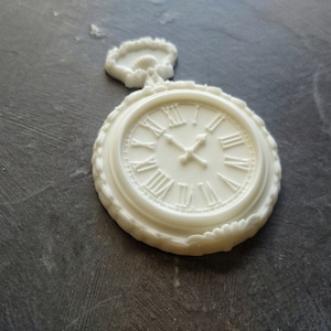Clock resin cameo onlay 2.75 x 1.96 inch , furniture appliques, furniture onlay, vintage furniture makeover