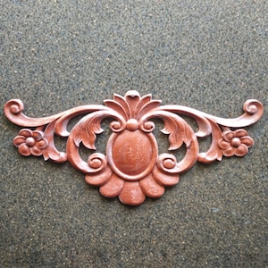 Vintage ornate furniture pediment onlay 12.2 x 5.51 inch, furniture appliques, furniture makeover, antique moldings