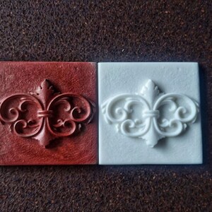 Vintage tiles 10x10cm (3.85inch) , resin mouldings, shabby chic tiles, 3d tiles
