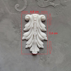 Acanthus resin molding, furniture appliques, acanthus onlay, furniture makeover, vintage upcycling, wall pediments