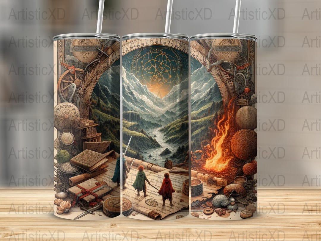 Fantasy Adventure Illustrated Poster, Epic Fantasy Wall Art, Fantasy