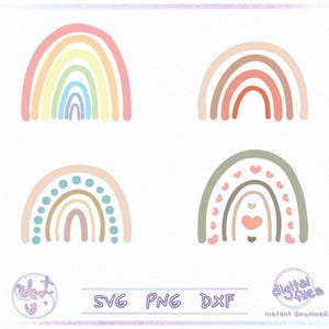 Boho Regenbogen Amulette, Png und Dxf Dateien, Schnittdateien, Druck, Sublimationsdesigns, Regenbogen Schrift, digitaler Download, Boho Dekor, Vektorkunst