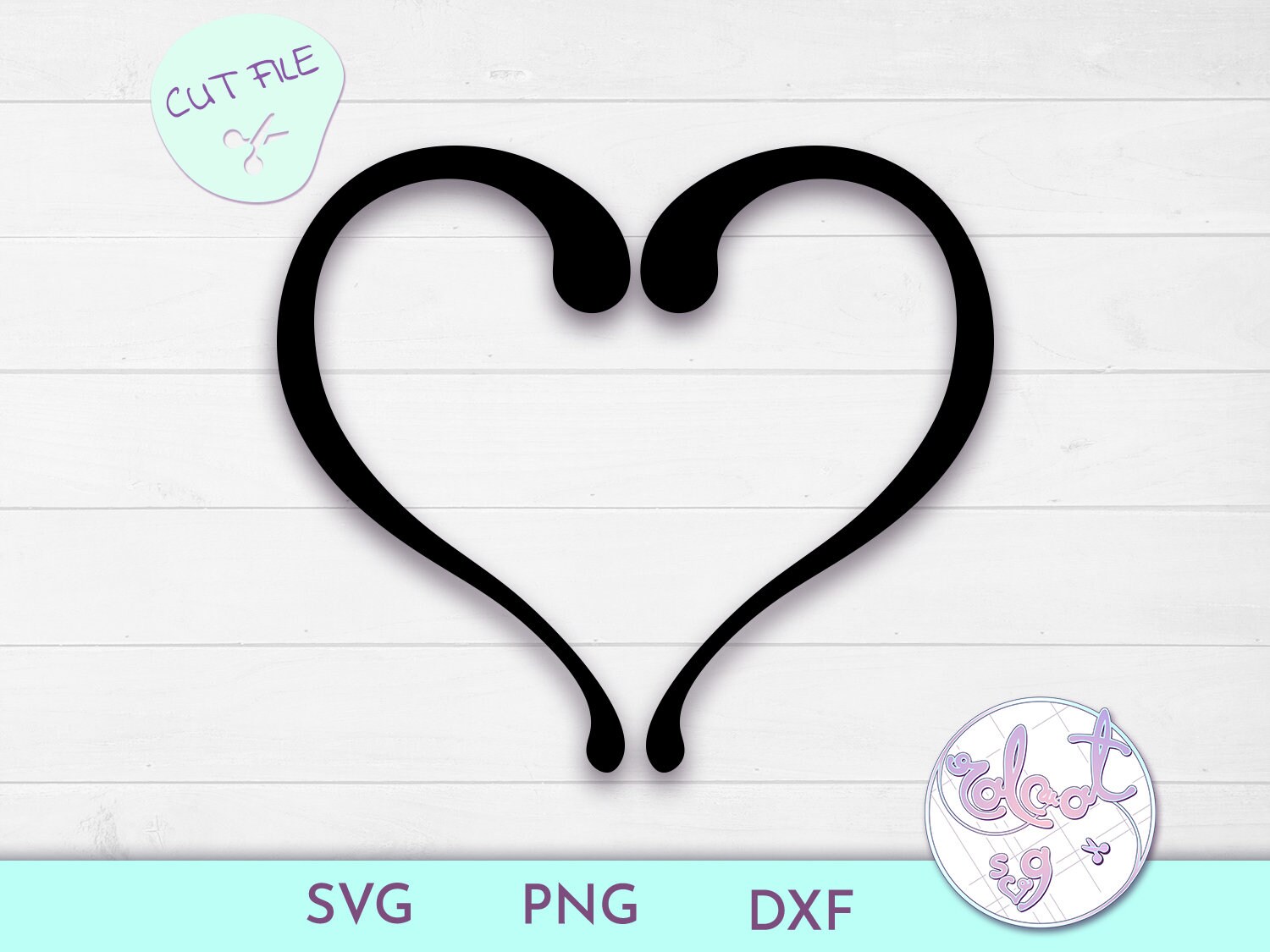 Open Heart SVG Doodle Cut File for Cricut Valentine PNG - Etsy