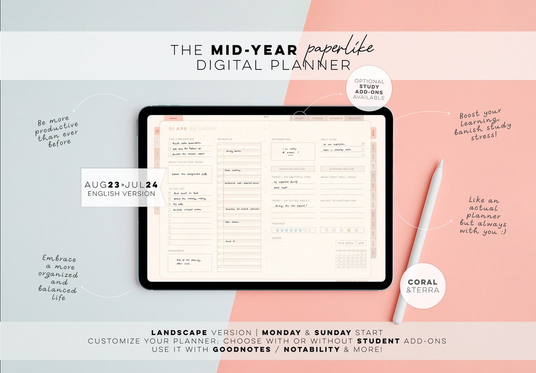 Digitaler Jahresplaner Goodnotes Vorlage Notability iPad Etsy.de