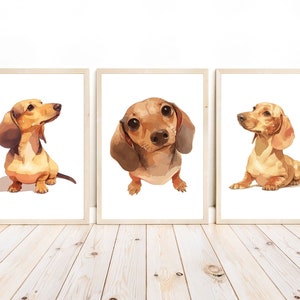 Dachshund Wall Art, Wiener Dog Art Print, Dachshund Home Decor, Sausage Dog Poster, Dog Breed Wall Decor, Pet Portrait Wall Art, Dog Lover