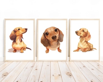 Dachshund Wall Art, Wiener Dog Art Print, Dachshund Home Decor, Sausage Dog Poster, Dog Breed Wall Decor, Pet Portrait Wall Art, Dog Lover