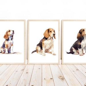 Nursery Beagle Wall Art, Beagle Puppy Art, Fur Mom Gift, Beagle Canvas Art, Dog Nursery Decor, Puppy Nursery Print, Beagle Sketch Art
