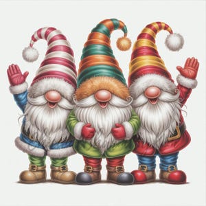 10 Clipart di gnomi natalizi, Trio di gnomi natalizi carini, Gnomo natalizio in formato JPG, Gnomo scandinavo, Pacchetto di gnomi natalizi, Arte di gnomi stravaganti