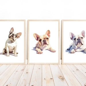Arte murale Bulldog francese, stampa per cameretta dei cuccioli, decorazione Bulldog francese, illustrazione Bulldog francese, decorazione cameretta per cani, decorazione cameretta animali