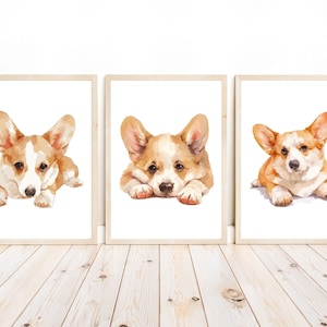 Corgi Nursery Decor, Corgi Wall Art, Puppy Nursery Decor, Dog Breed Wall Decor, Corgi Art Print, Corgi Home Decor, Dog Nursery, Pet Portrait