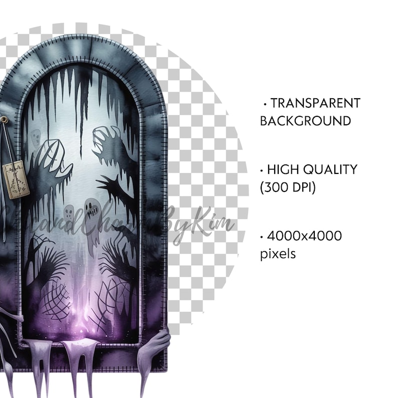 Haunted Door and Window Clipart, Spooky House Entrance PNG, Halloween ...