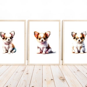 Stampa di cane Chihuahua, arte murale per bambini con cane, arte per cameretta Chihuahua, stampa artistica per cameretta cani, stampa per cameretta cuccioli, arte Chihuahua per cameretta bambini