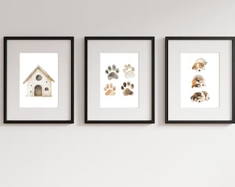Dog Nursery Decor, Toddler Room Decor, Puppy Nursery Print, Paw Print Wall Art, Modern Kids Room Decor, Kids Dog Wall Art