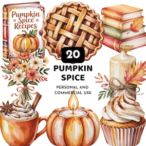 Cozy Fall Clipart, Autumn Pumpkin, Coffee, Sweater, Cottagecore Autumn Clipart, Warm Cozy Fall Essentials, Pumpkin Spice Season