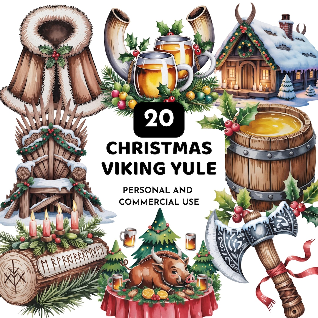 Viking Yule Clipart Bundle, Nordic Christmas PNG (digital Download) - Etsy
