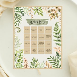Bingo de boda / Cartones de bingo imprimibles / Descarga digital de bingo / Descarga instantánea / Bingo de boda verde