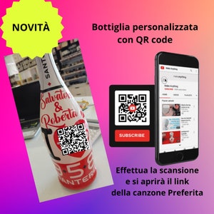 Bottiglie personalizzate con dedica codice QR