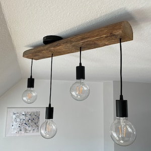 LED hanging lamp ceiling lamp wood vintage retro wooden beams