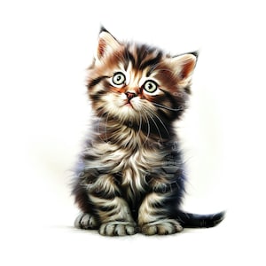 Clipart ad acquerello di gattini, stampa artistica ai, download istantaneo per la stampa su richiesta e altri progetti artigianali - 12 JPG di alta qualità di arte pelosa