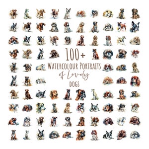 Paquete de imágenes prediseñadas de razas de perros, impresión de arte con IA, descarga instantánea para impresión bajo demanda y otros proyectos artesanales: más de 100 JPG de alta calidad de arte peludo