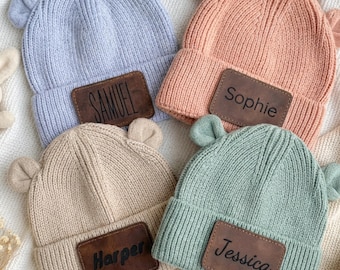 Personalised Baby Name Hat New Baby Gift Custom Newborn Beanie Baby Shower Gift Infant Coming Home Outfit for New Mum Baby Gift