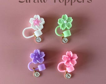 Tumbler Straw Cover Cap Straw Charm Gift For Water Bottle Best Friend Birthday Bottle Accessory For Stanley Personalised Letter Gift Topper