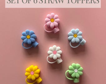 Stanley Straw Flower Topper Party Favour Gift Set for Water Bottle Topper Leak Proof Cover For Straw Secret Santa Gift for Christmas