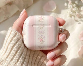 Floral AirPod Case Vintage Rose Earbud Cover Soft Feminine Apple AirPod Case Cottagecore Tech Accessory Pretty Everyday Carry