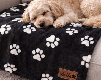 Personalised Fleece Dog Blanket Soft Cosy Calming Throw for Fur Baby Pet Parent Gift for Dog Labrador Car Travel Comfort Blanket
