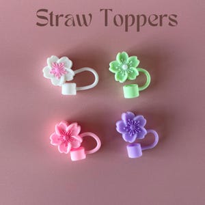 Coperchio per cannuccia, fiore, coperchio per cannuccia Stanley, coperchio per bottiglia d'acqua, coperchio per bevanda, regalo per lei, set regalo Stanley, accessorio per cannuccia