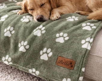 Personalisierte Hundedecke Geschenk für Hundemama Benutzerdefinierte Pfotenabdruck werfen für Hundevater Neuer Welpen Geschenk Haustierliebhaber Geburtstagsgeschenk Benutzerdefinierte Haustier Geschenkidee