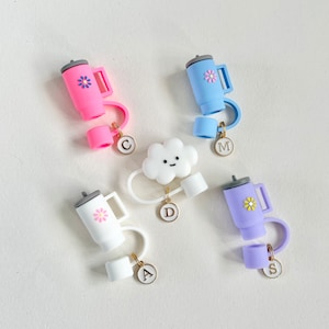 Water Bottle Straw Cover Cap Straw Charm Gift For Teacher Protector Lid Cover Nurse Gift For Stanley Initial Gift Topper 10MM