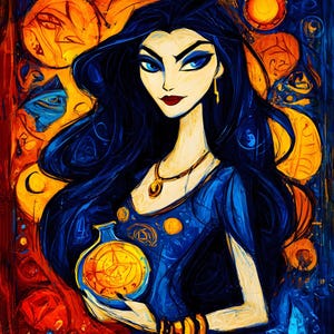 Puzzle Circe 252 pieces - Sorciere mythologique abstraite coloree - Art fantasy femme - Cadeau original magique