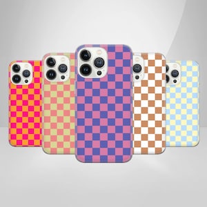Karierte Handyhülle, Kariert für iPhone 16 Pro Max, 15 Plus, 14, 13, 12, 11, XS & Samsung S25, S24, A56, A55, Pixel 9 Pro, 8
