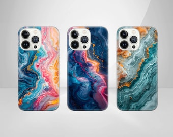 Marble Phone Case Stone Cover for iPhone 17 Pro Max, 16e, 15, 14, 12, 11 & Samsung S25 Ultra, S24 FE, A56, A17, Pixel 10 XL, 9a, 8