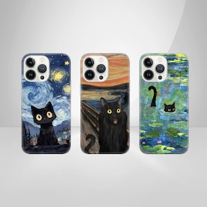 Funny Cat Phone Case Cat Meme Parody Cover for iPhone 16 Pro Max, 15 Plus, 14, 13, 12, 11, XS & Samsung S25, S24, A56, A55, Pixel 9 Pro, 8