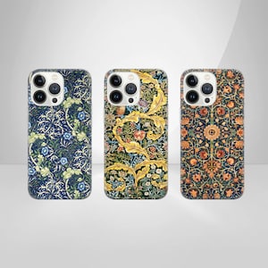 William Morris Phone Case Vintage Cover for iPhone 16 Pro Max, 15 Plus, 14, 13, 12, 11, XS & Samsung S25, S24, A56, A55, Pixel 9 Pro, 8