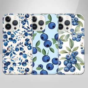 Blaubeere Handyhülle Fruit Cover für iPhone 16 Pro Max, 15 Plus, 14, 13, 12, 11, XS & Samsung S25, S24, A56, A55, Pixel 9 Pro, 8