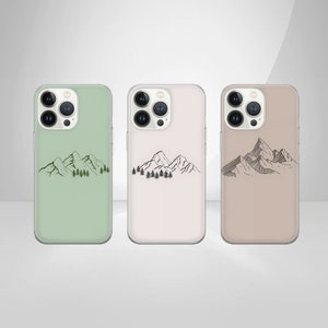 Custodia per telefono con motivo "Mountains" per escursioni, adatta per iPhone 16 Pro Max, 15 Plus, 14, 13, 12, 11, XS e Samsung S25, S24, A56, A55, Pixel 9 Pro, 8