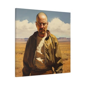 Walter White in the Desert Canvas Art, Heisenberg Digital Painting, Breaking Bad fan art, Bryan Cranston wall decor, Wall art imagen 7