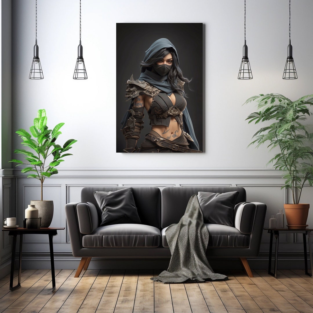 Kitana Canvas Art, Mortal Kombat Digital Painting, Iconic Fighter Wall ...