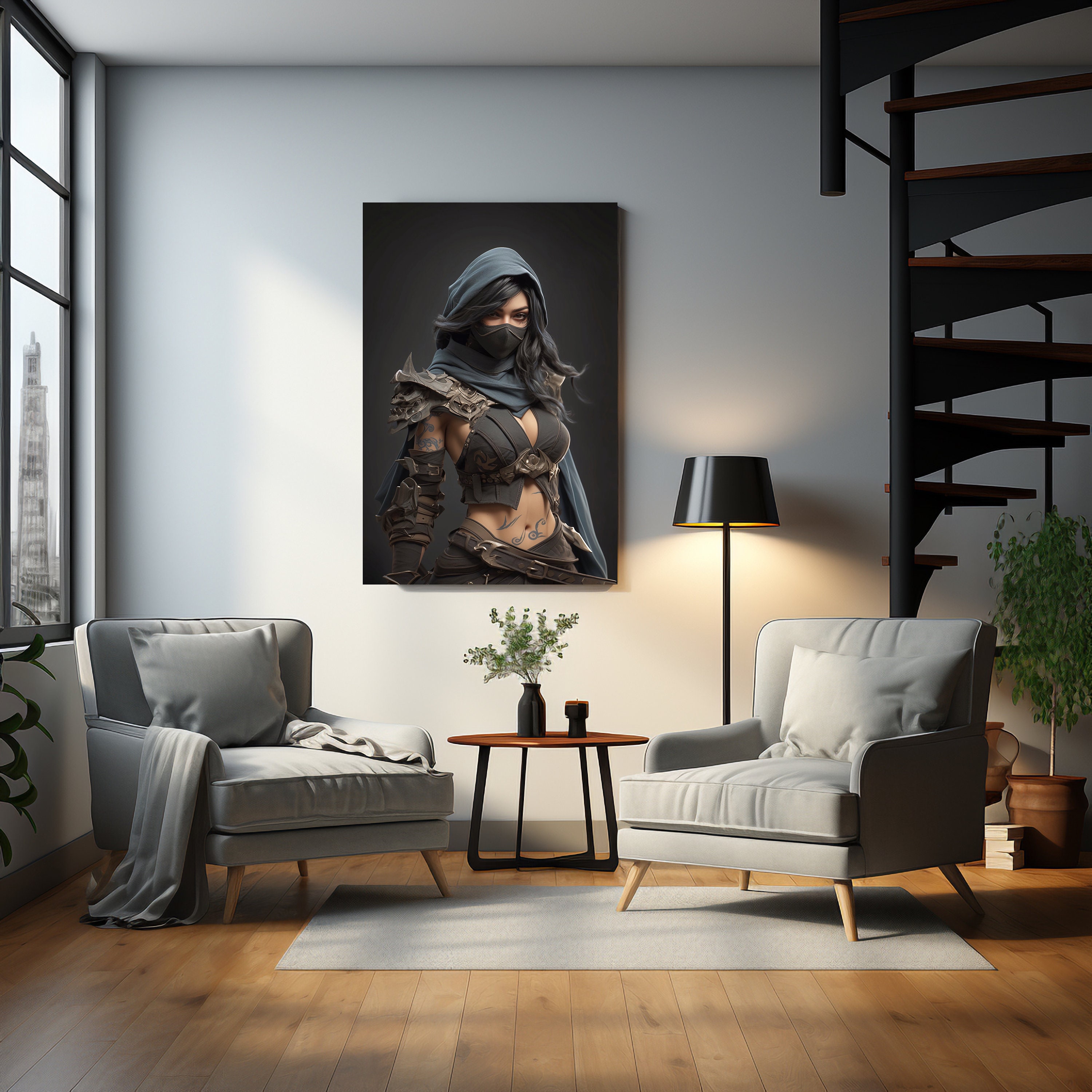 Kitana Canvas Art, Mortal Kombat Digital Painting, Iconic Fighter Wall ...