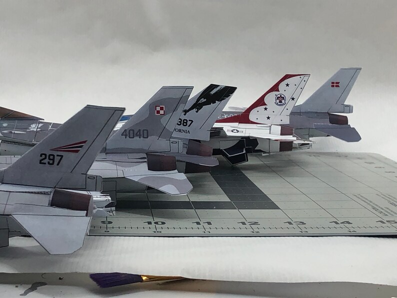 F16 Flying Paper Model Etsy