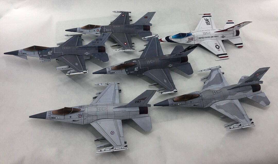 F16 Flying Paper Model Etsy