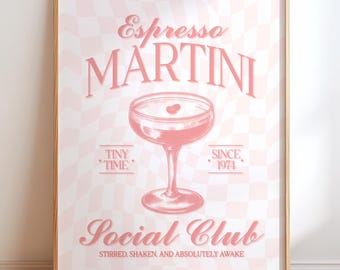 Espresso Martini Wall Art - Retro Cocktail Typography Poster