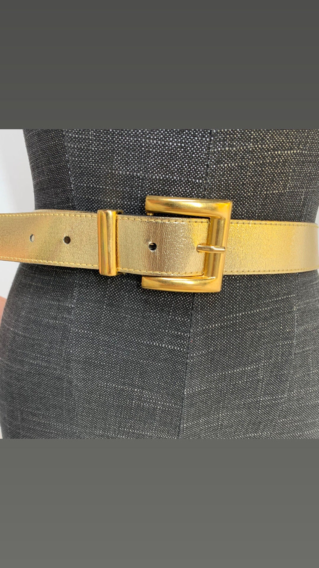 Vintage 1980s Gold Buckle Belt main image 1