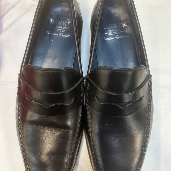 Vintage Baker Men’s Black Leather Moccasin Loafer Shoes